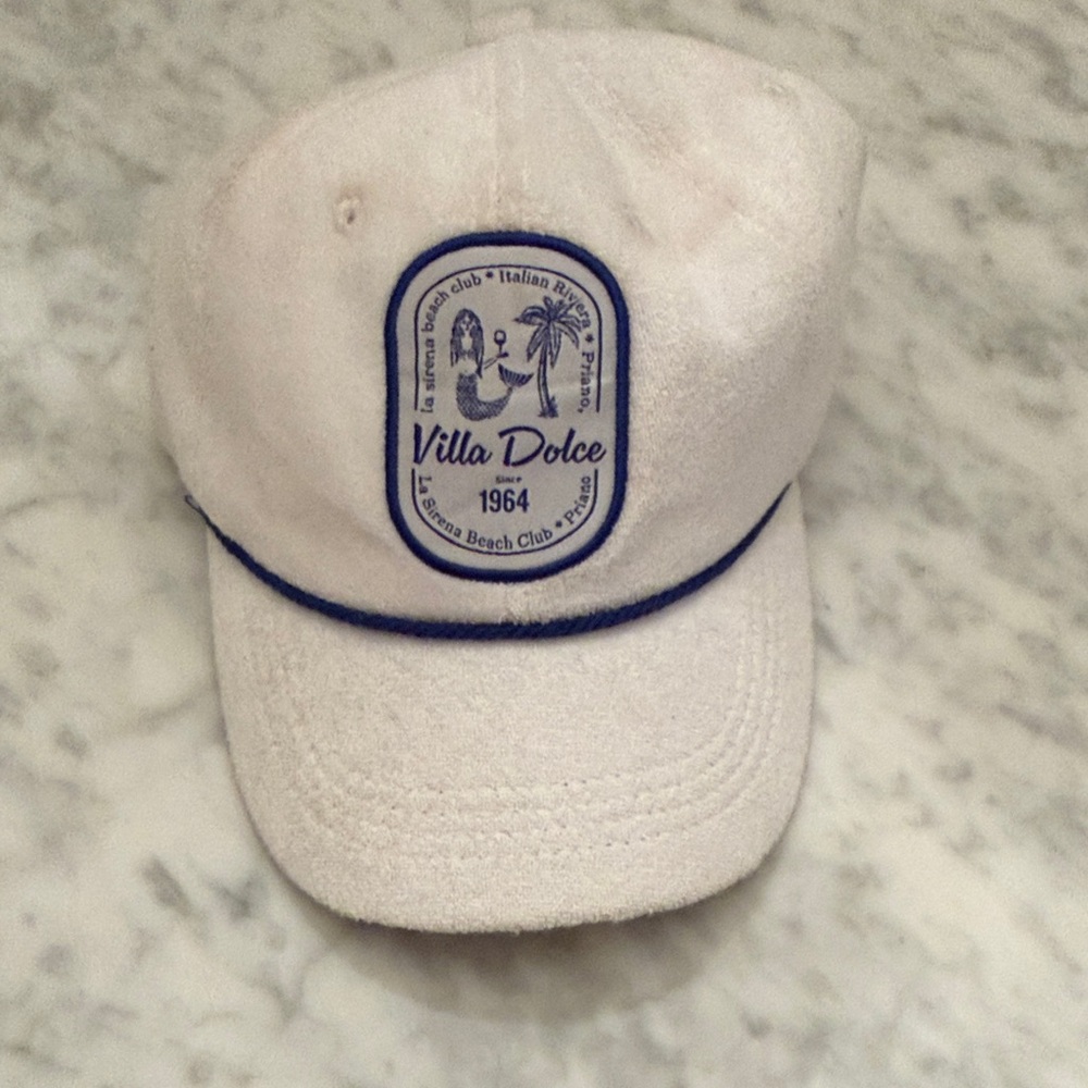 Anthropologie Villa Dolce White Terry Cap NWT